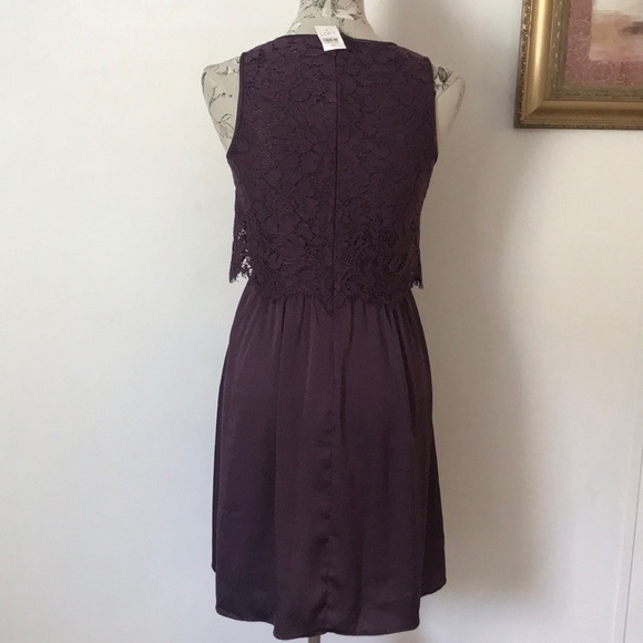 🆕 Loft Eggplant Lace Dress XS - Picture 3 of 6